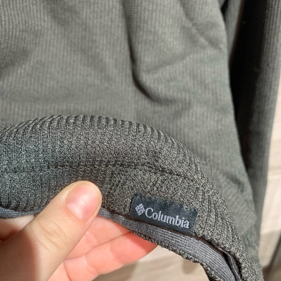 Columbia Omni-Wick Grey-green Ribbed Quarter Snap Sweatshirt/Jacket -women’s Med - Picture 3 of 9